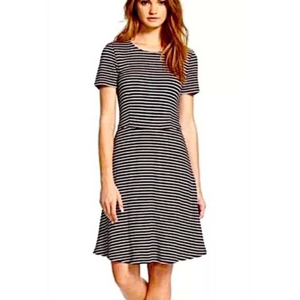 Madewell Gallerist Navy And White Stripe Mini Dress - Xs